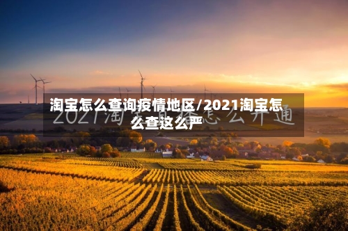 淘宝怎么查询疫情地区/2021淘宝怎么查这么严-第2张图片