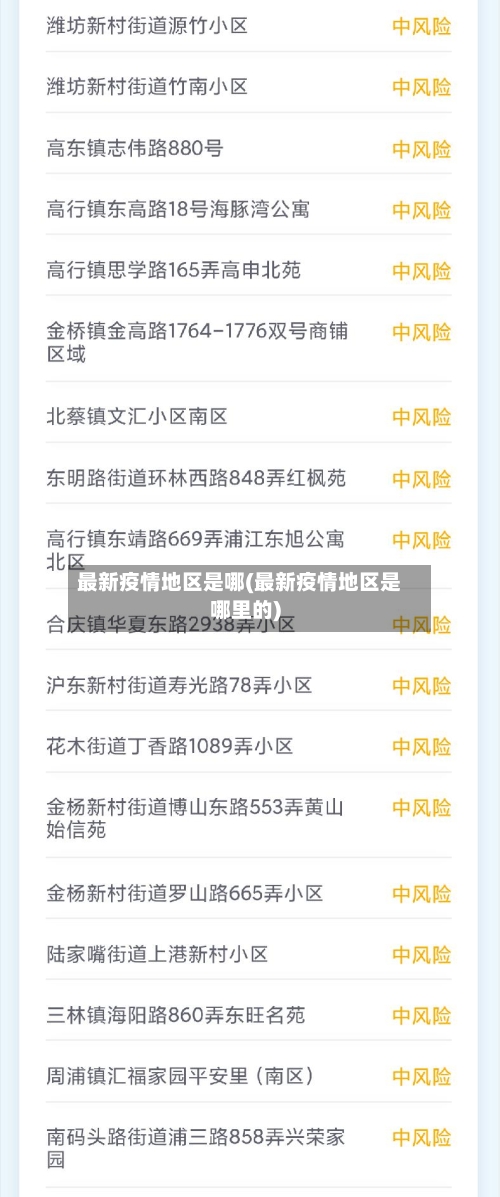 最新疫情地区是哪(最新疫情地区是哪里的)