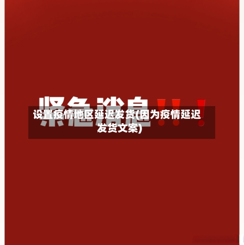 设置疫情地区延迟发货(因为疫情延迟发货文案)