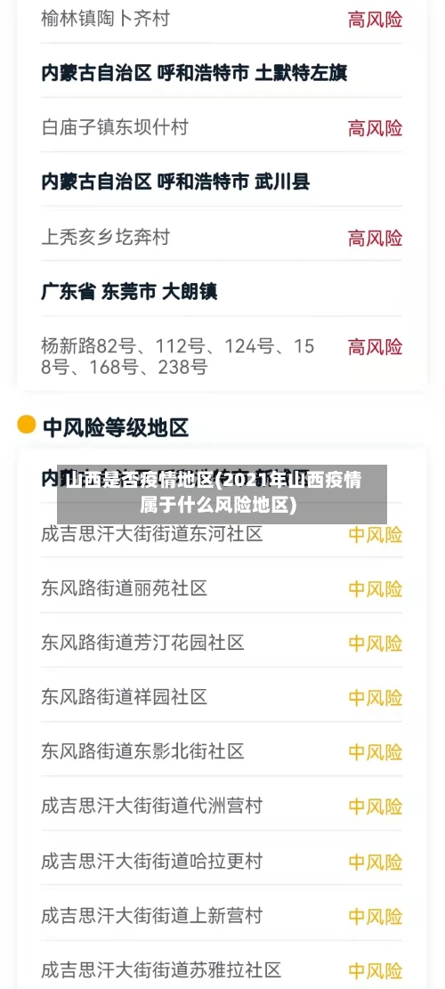 山西是否疫情地区(2021年山西疫情属于什么风险地区)-第3张图片