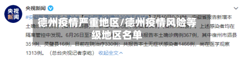 德州疫情严重地区/德州疫情风险等级地区名单
