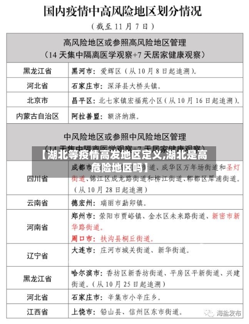 【湖北等疫情高发地区定义,湖北是高危险地区吗】