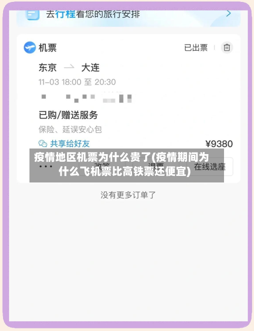 疫情地区机票为什么贵了(疫情期间为什么飞机票比高铁票还便宜)-第3张图片