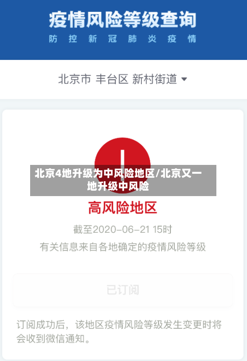北京4地升级为中风险地区/北京又一地升级中风险-第3张图片