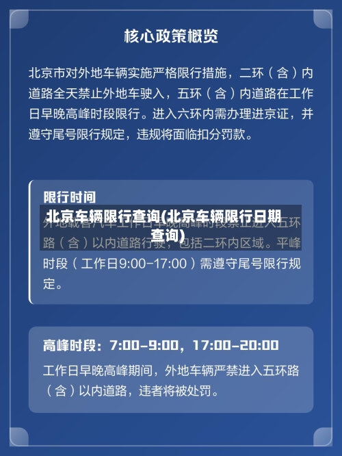 北京车辆限行查询(北京车辆限行日期查询)
