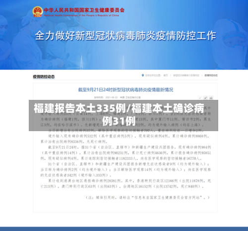 福建报告本土335例/福建本土确诊病例31例-第2张图片