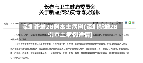 深圳新增28例本土病例(深圳新增28例本土病例详情)