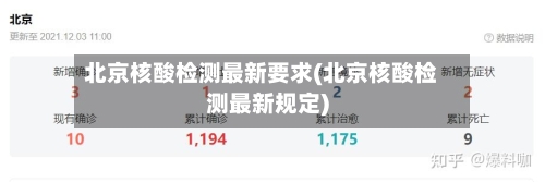 北京核酸检测最新要求(北京核酸检测最新规定)