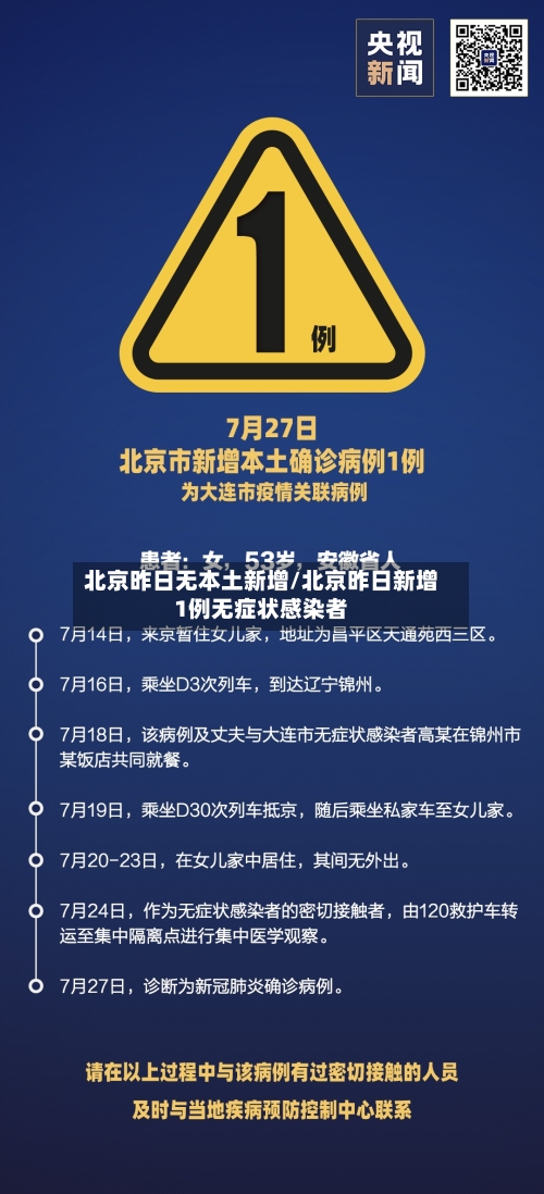 北京昨日无本土新增/北京昨日新增1例无症状感染者