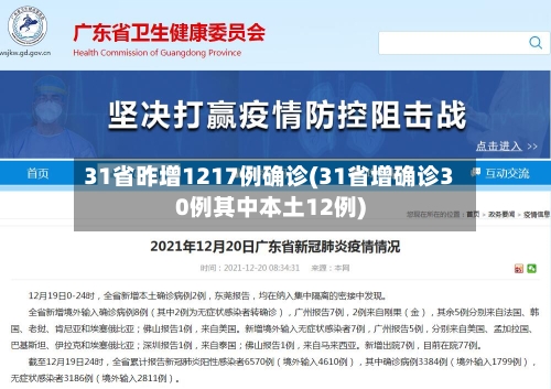 31省昨增1217例确诊(31省增确诊30例其中本土12例)-第2张图片
