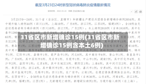 31省区市新增确诊15例(31省区市新增确诊15例含本土6例)-第3张图片