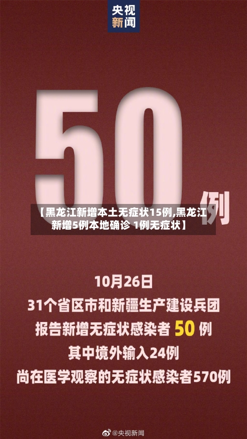 【黑龙江新增本土无症状15例,黑龙江新增5例本地确诊 1例无症状】
