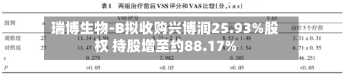 瑞博生物-B拟收购兴博润25.93%股权 持股增至约88.17%-第2张图片