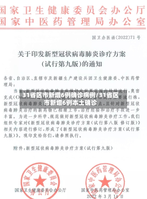31省区市新增6例确诊病例/31省区市新增6例本土确诊