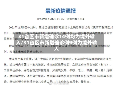 31省区市新增确诊14例均为境外输入/31省区市新增确诊例9例为境外输入