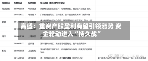 高盛：重资产股盈利有望引领涨势 资金轮动进入“持久战”-第2张图片