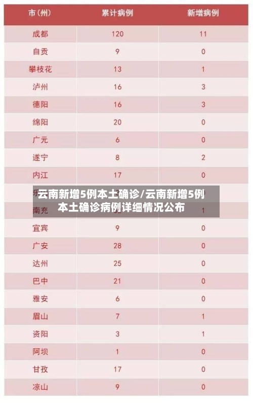 云南新增5例本土确诊/云南新增5例本土确诊病例详细情况公布-第2张图片