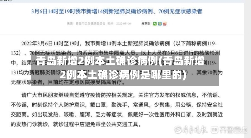 青岛新增2例本土确诊病例(青岛新增2例本土确诊病例是哪里的)-第2张图片