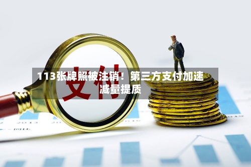 113张牌照被注销！第三方支付加速减量提质
