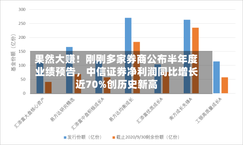 果然大赚！刚刚多家券商公布半年度业绩预告，中信证券净利润同比增长近70%创历史新高