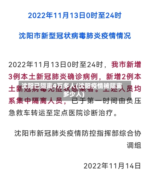 沈阳已隔离4万多人(沈阳疫情被隔离多少人)
