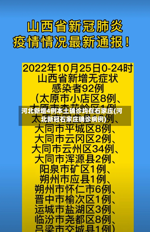 河北新增4例本土确诊均在石家庄(河北新冠石家庄确诊病例)