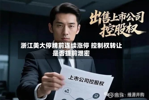 浙江美大停牌前连续涨停 控制权转让是否提前泄密-第3张图片