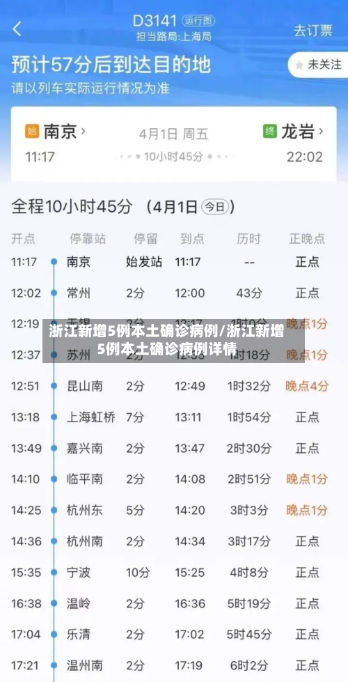 浙江新增5例本土确诊病例/浙江新增5例本土确诊病例详情