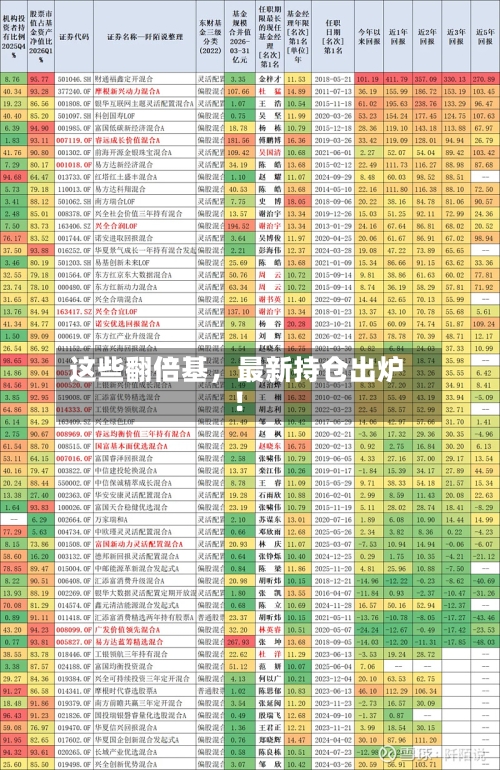 这些翻倍基，最新持仓出炉！-第2张图片