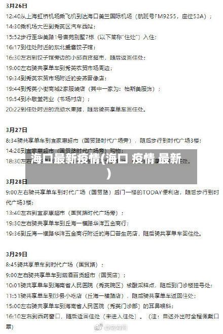 海口最新疫情(海口 疫情 最新)