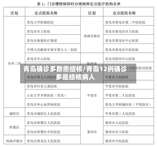 青岛确诊多数患结核/青岛12例确诊多是结核病人-第2张图片